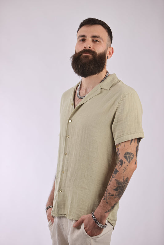 Marrakech shirt made from 100% cotton in light beige.