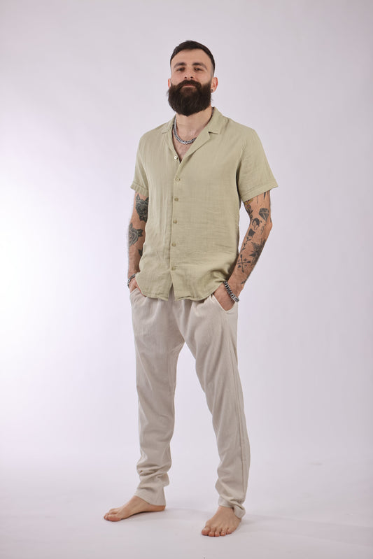 Marrakech pant in a blend of viscose, cotton, linen, and lycra for a stylish and versatile look.