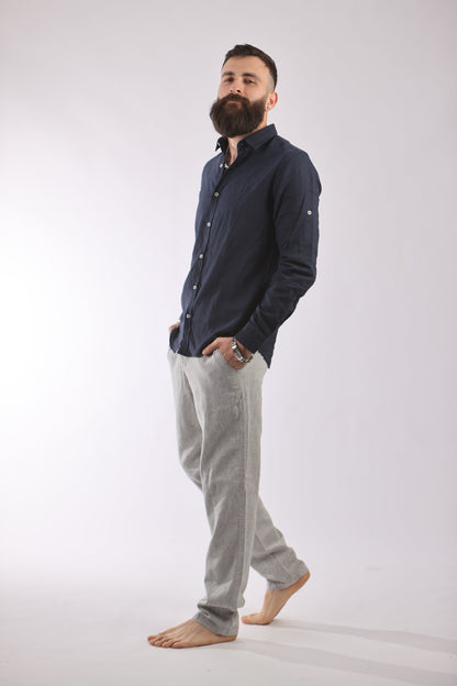 Everhold pant in light gray, showcasing a comfortable and breathable fit.