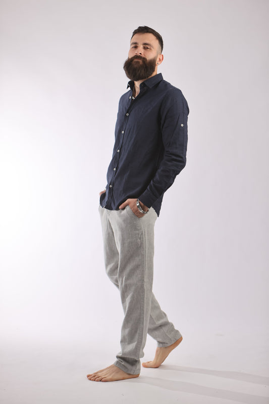 Everhold pant in light gray, showcasing a comfortable and breathable fit.